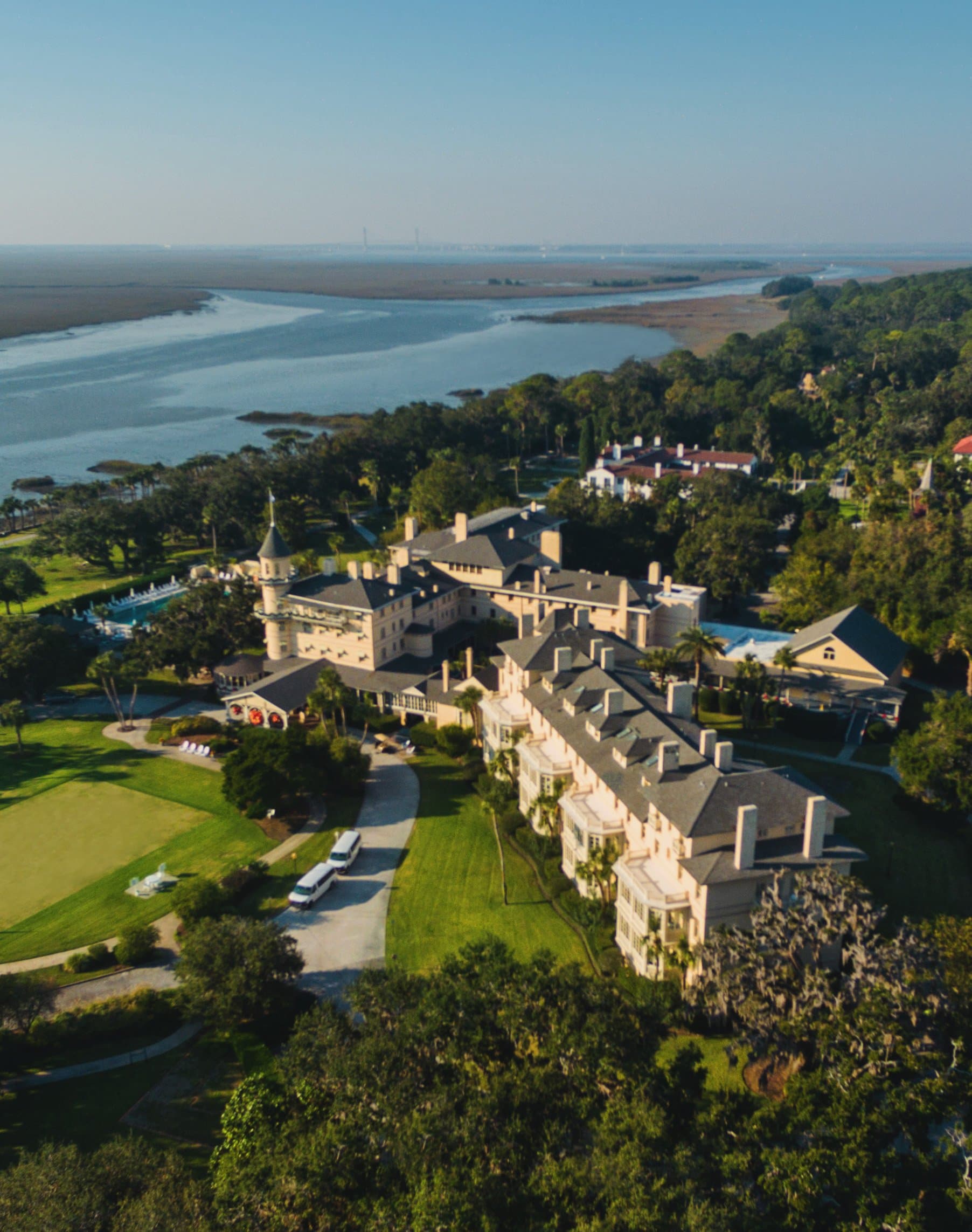 Aerial view of the Jekyll Island Club Resort