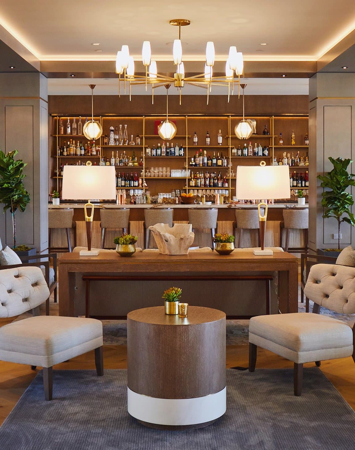 seating area in front of the bar at L'Auberge