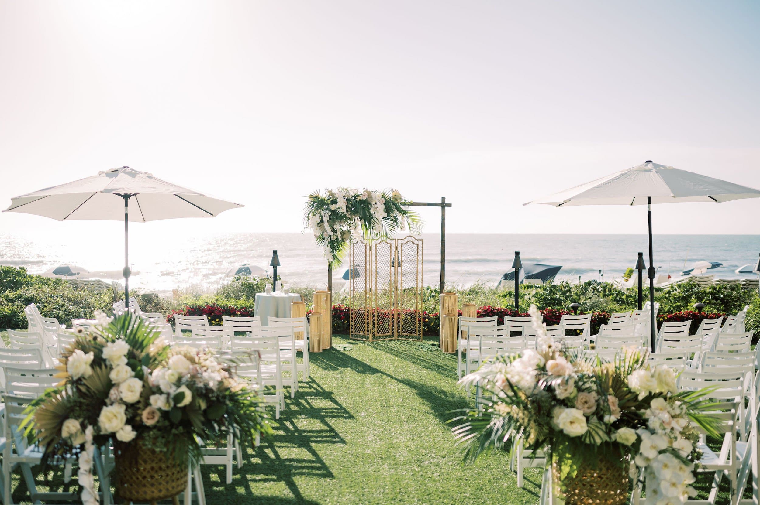 Wedding venue set up at LaPlaya Beach & Golf Resort in Naples, Florida