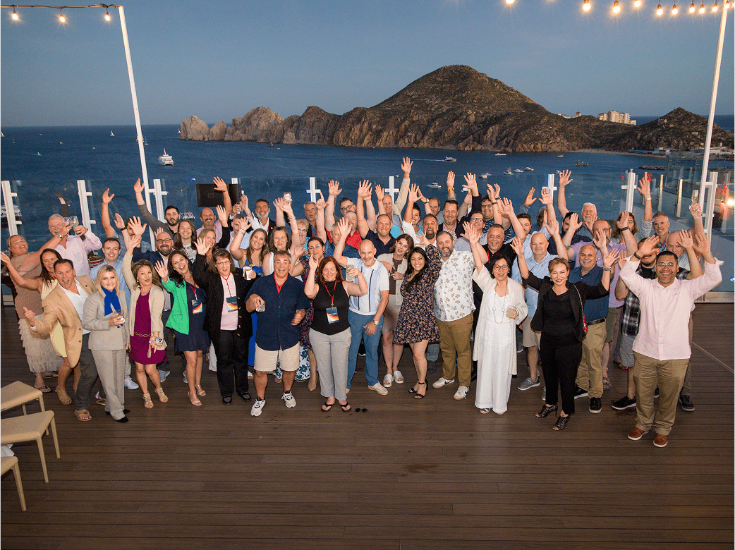 Big group of employees at an event
