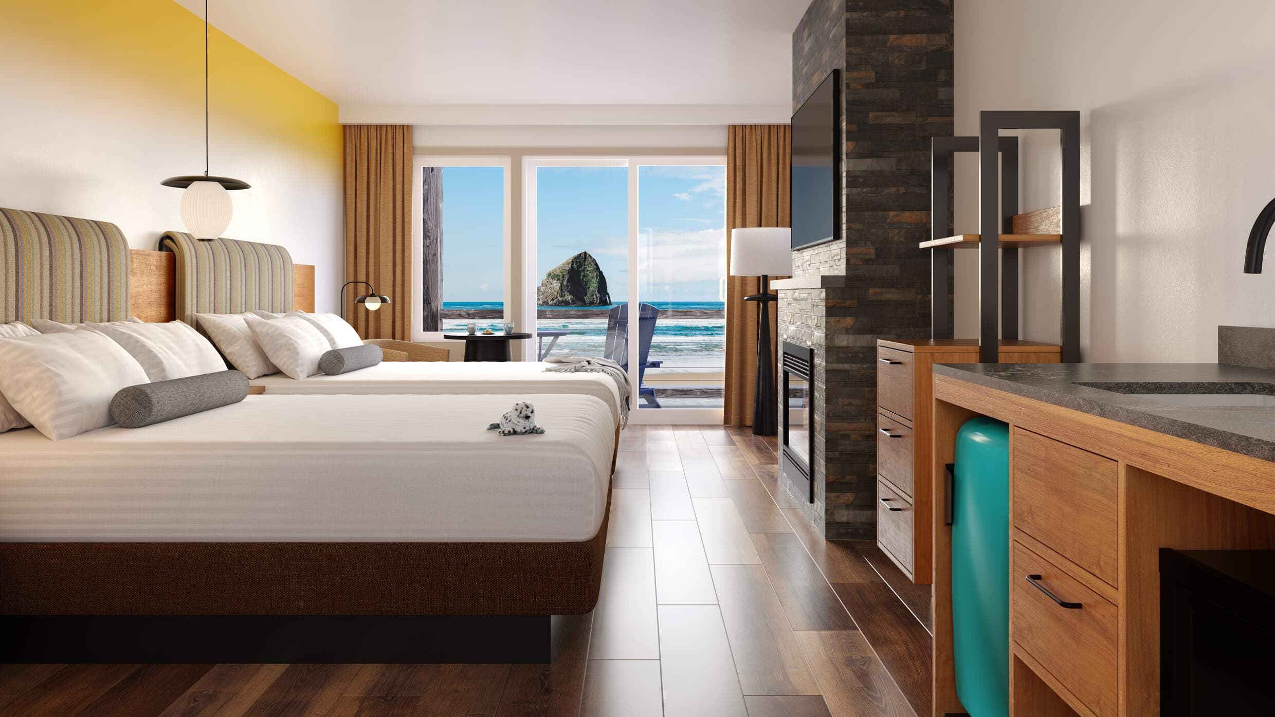 Signature Two Queen Room at Inn at Cape Kiwanda, Oregon.