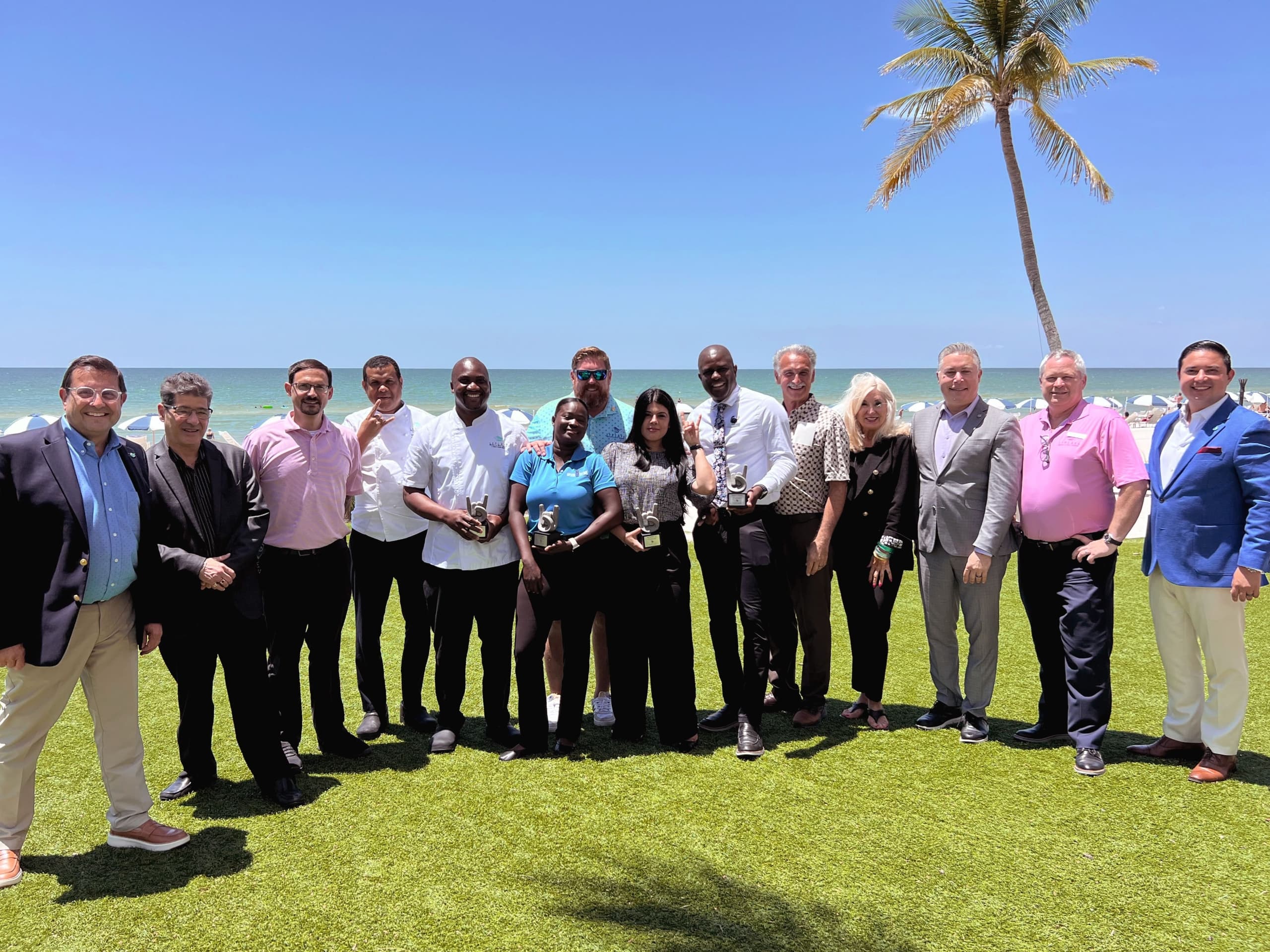 A diverse group of Noble House Hotels employees