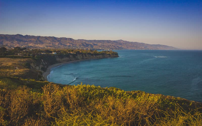View of the water from the Pacific Coast Highway