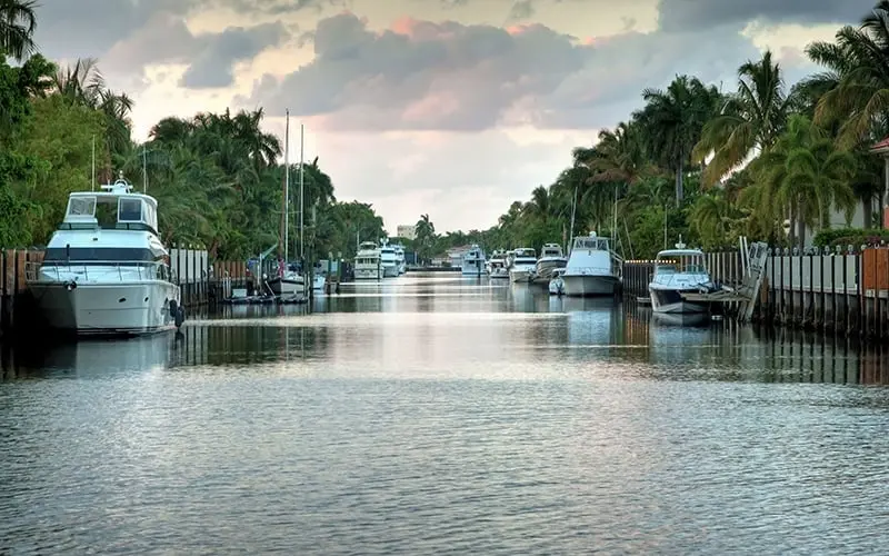 Boats on a Fort Lauderdale canal
