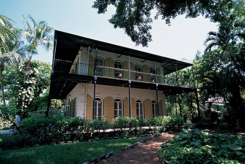 Exterior of the Whitehead Street Ernest Hemingway House in Key West