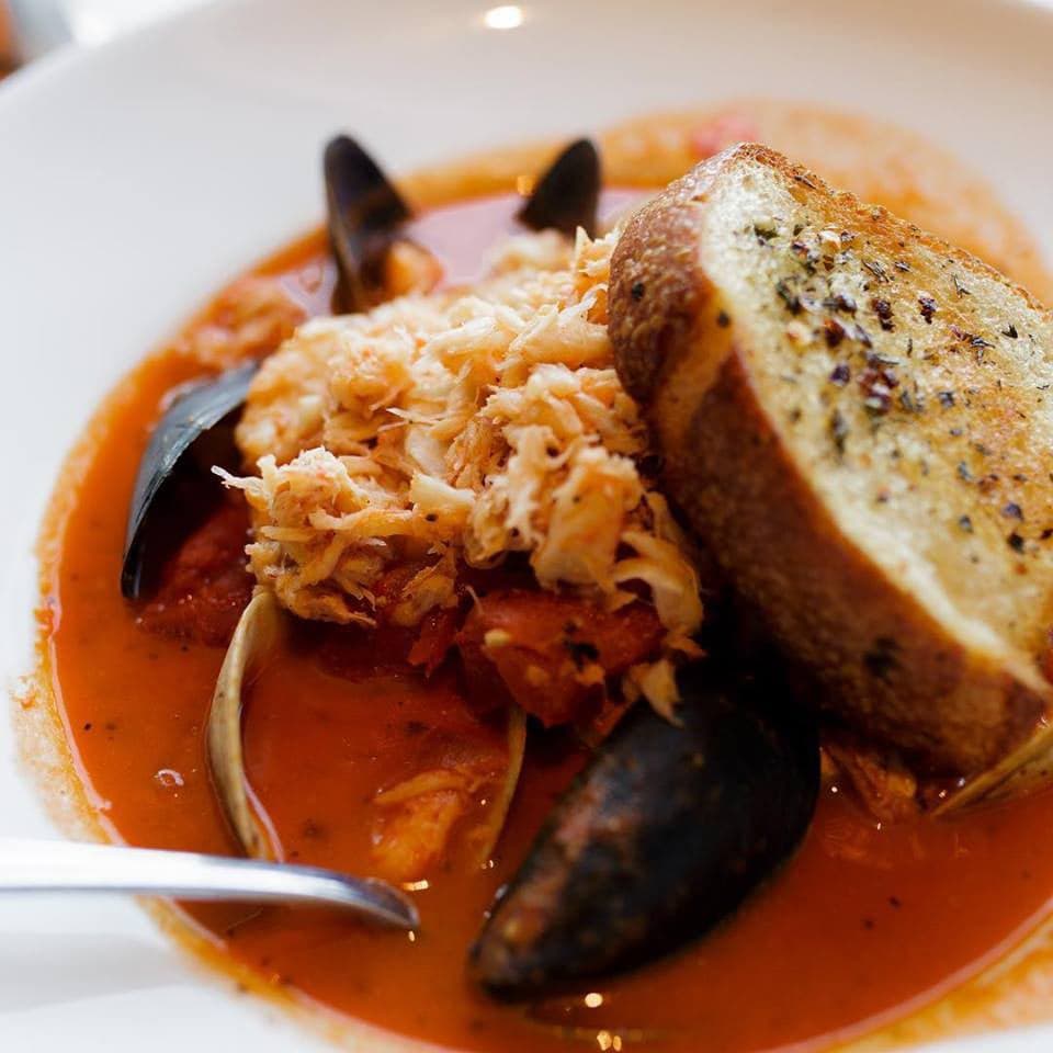 bowl of Cioppino from Fog Harbor Fish House in the San Francisco Bay Area
