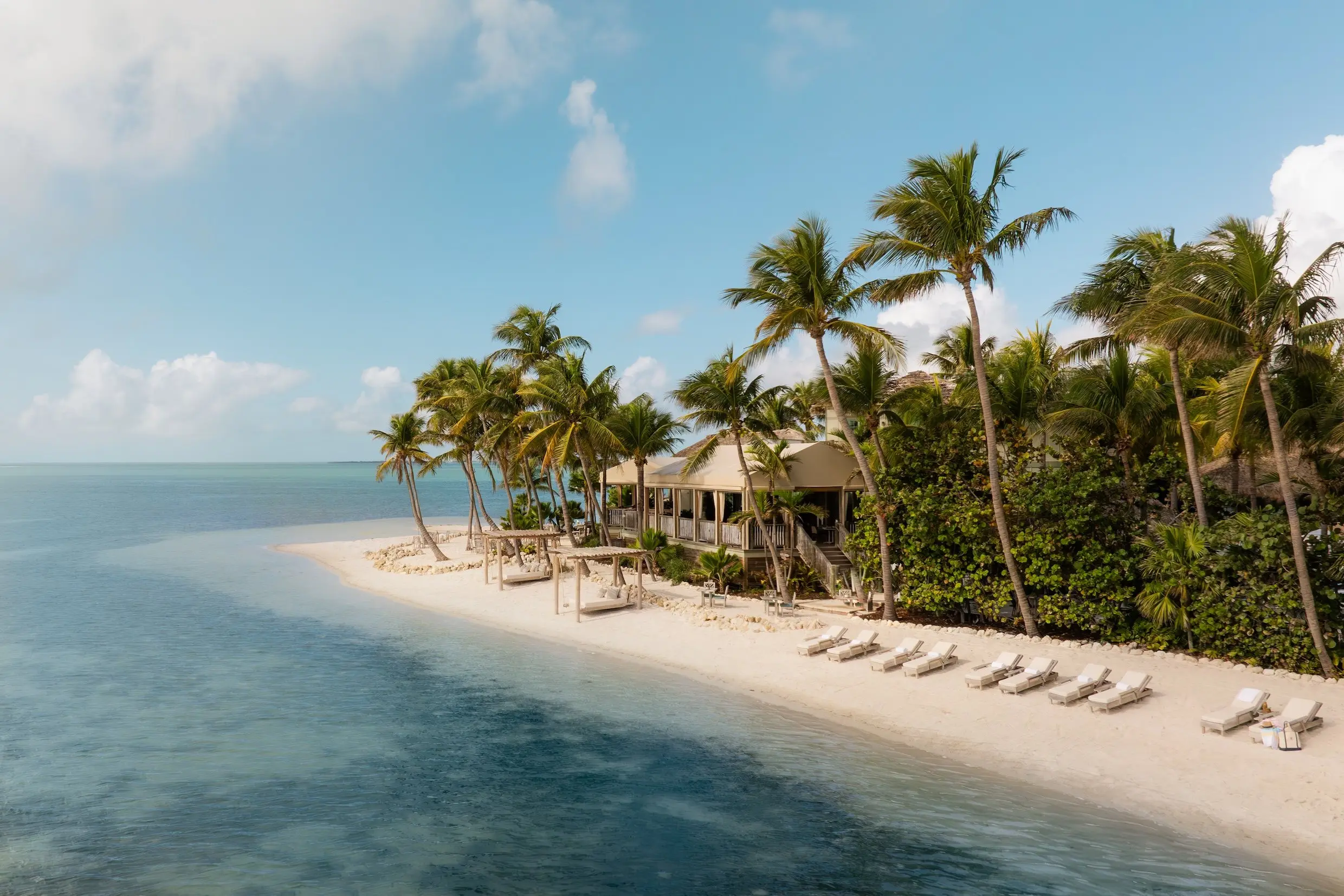 The beachside of Little Palm Island in Little Torch Keys, Florida.