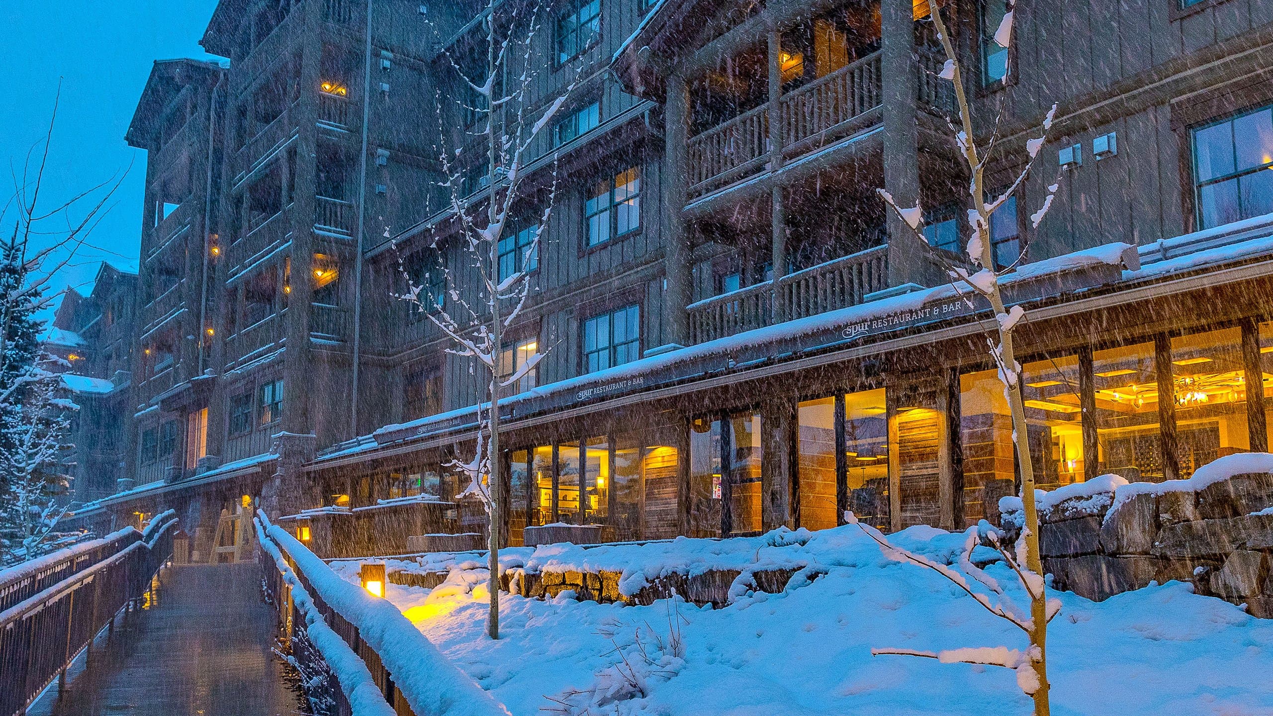 Teton Mountain Lodge Exterior In The Snow