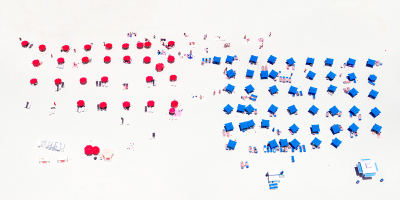 Reds Against Blues Antoine Rose Aerial Beach Photography
