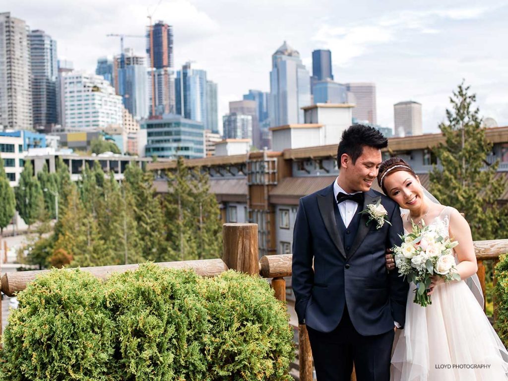 couple at wedding in Seattle