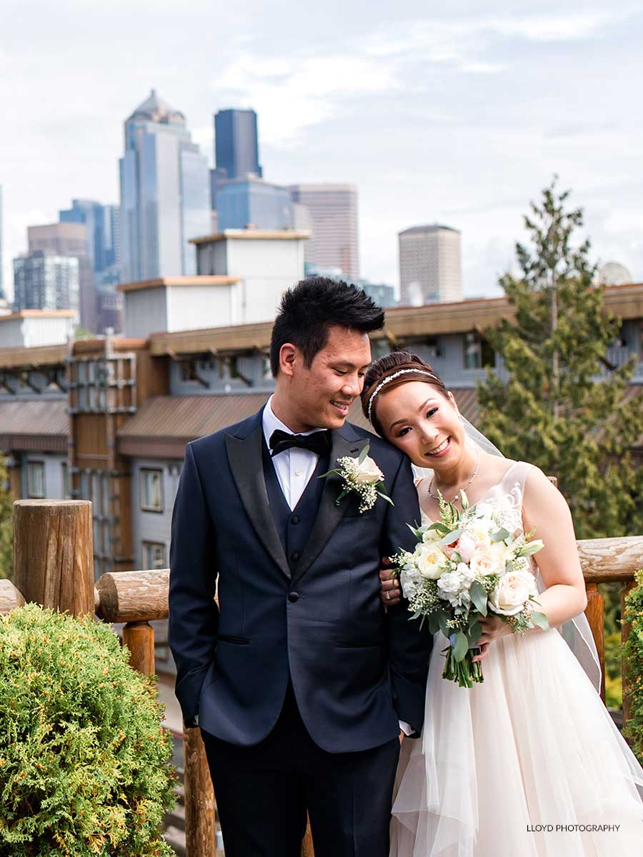 Couple at Seattle wedding