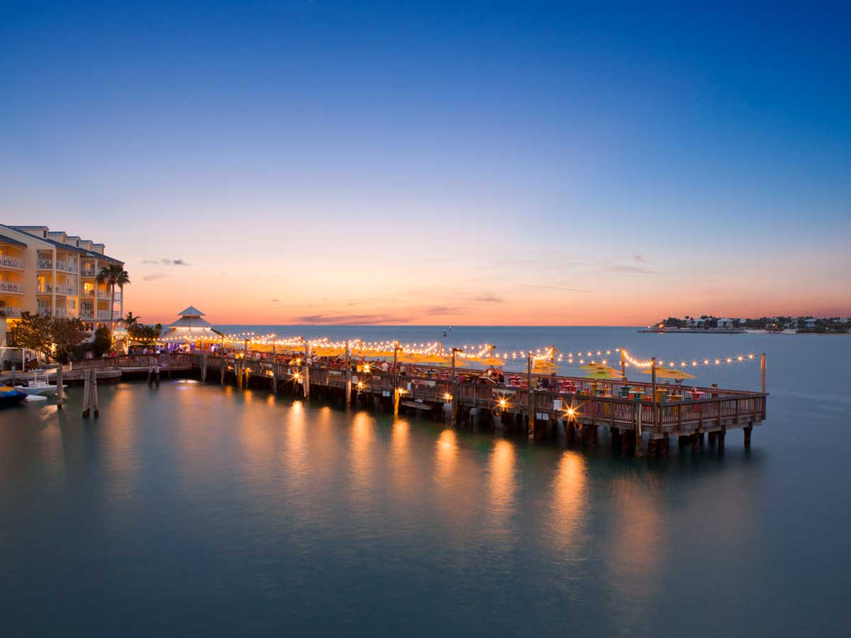 Ocean Key Resort in Key West, pier view from the water.