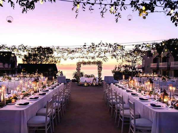 Wedding with ocean view