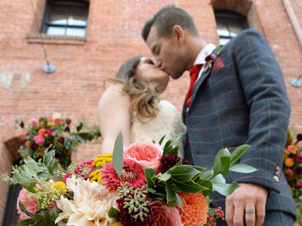 Wedding Couple Kissing