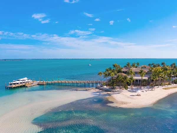 Aerial view of Little Palm Island.