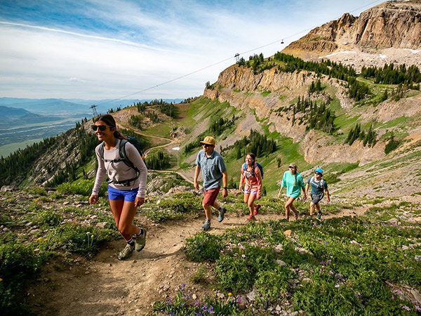 Friends Hiking Near Teton Lodge.