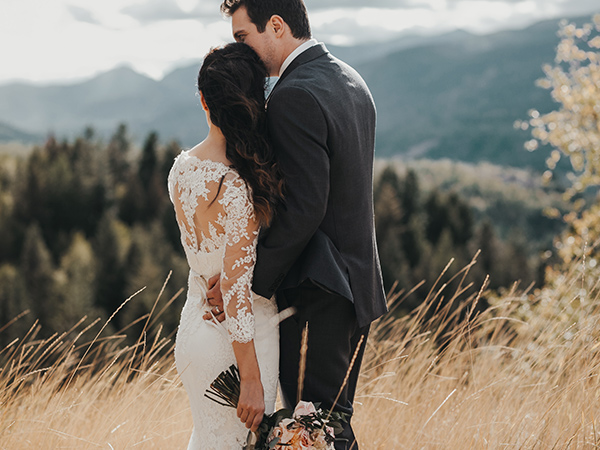 Bride And Groom Mountain Wedding.