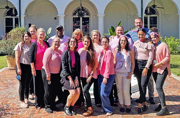 Team Members Wearing Pink.