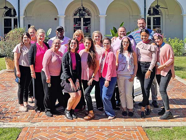 Team Members Wearing Pink.