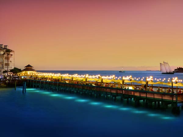 Sunset Pier At Ocean Key.